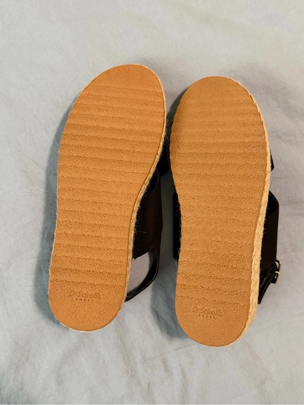 Dr. Scholl's Black Espadrille Platform Sandals with Braided Midsole